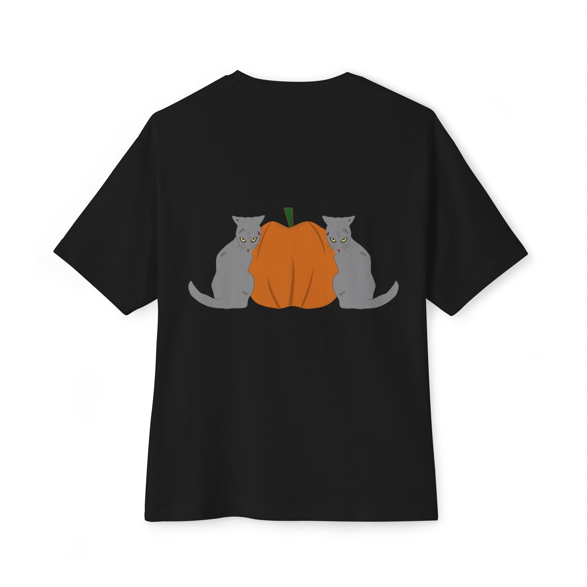 T-Shirt - CAT wearing the pumpkin Halloween Tee