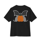 T-Shirt Scary Cat Head and Bat Design