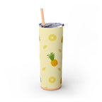 Tropical Pineapple Skinny Tumbler, Summer Drinkware, Eco-Friendly Travel Cup, Beach Essential, Fun Gift for Party Lovers