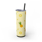 Tropical Pineapple Skinny Tumbler, Summer Drinkware, Eco-Friendly Travel Cup, Beach Essential, Fun Gift for Party Lovers
