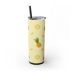 Tropical Pineapple Skinny Tumbler, Summer Drinkware, Eco-Friendly Travel Cup, Beach Essential, Fun Gift for Party Lovers