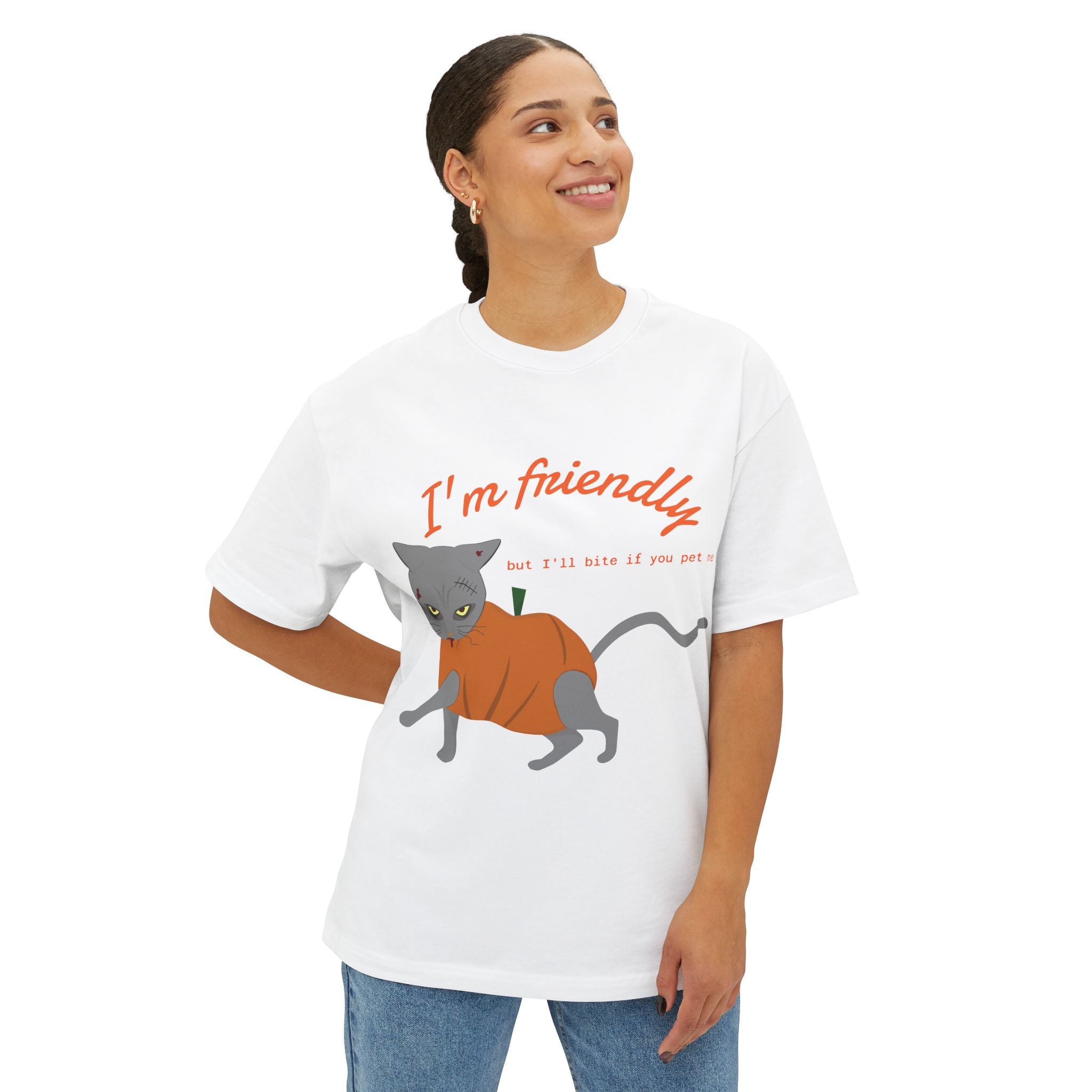 T-Shirt - CAT wearing the pumpkin Halloween Tee