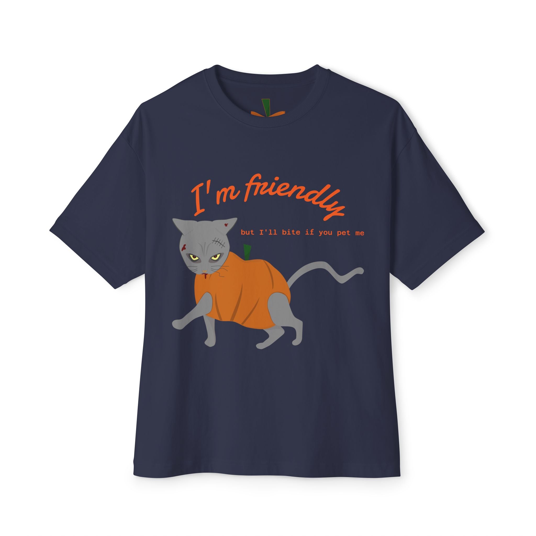 T-Shirt - CAT wearing the pumpkin Halloween Tee