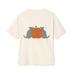 T-Shirt - CAT wearing the pumpkin Halloween Tee