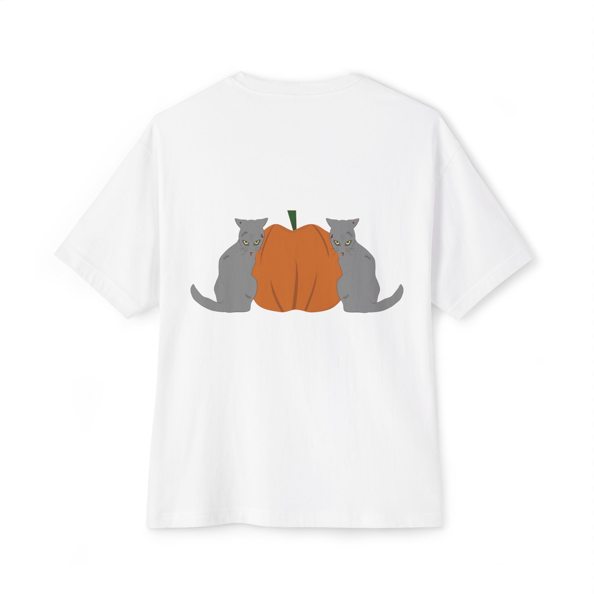 T-Shirt - CAT wearing the pumpkin Halloween Tee