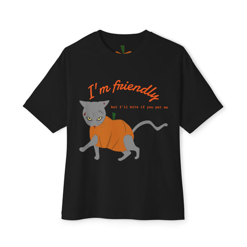 T-Shirt - CAT wearing the pumpkin Halloween Tee